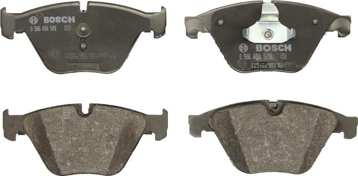 BOSCH 0 986 494 549 - Гальмівні колодки, дискові гальма autozip.com.ua