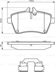 BOSCH 0 986 494 555 - Гальмівні колодки, дискові гальма autozip.com.ua