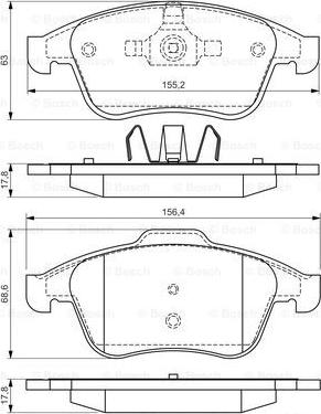 BOSCH 0 986 494 556 - Гальмівні колодки, дискові гальма autozip.com.ua