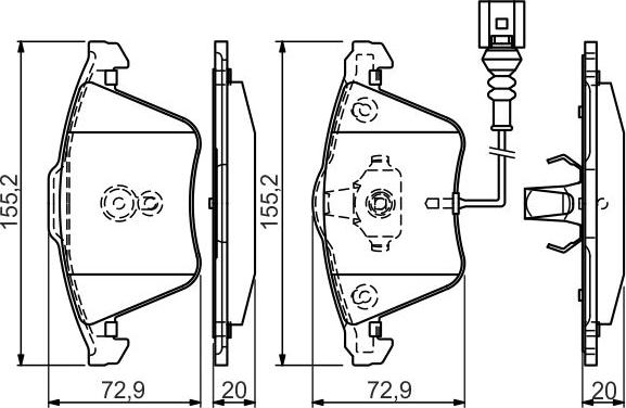 BOSCH 0 986 494 550 - Гальмівні колодки, дискові гальма autozip.com.ua
