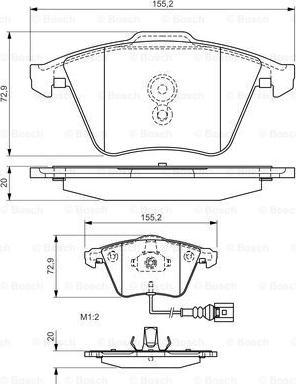 BOSCH 0 986 494 550 - Гальмівні колодки, дискові гальма autozip.com.ua