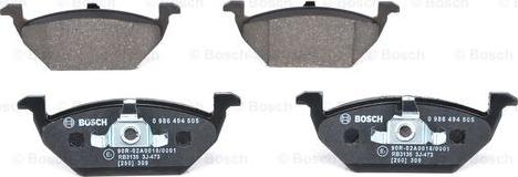 BOSCH 0 986 494 505 - Гальмівні колодки, дискові гальма autozip.com.ua