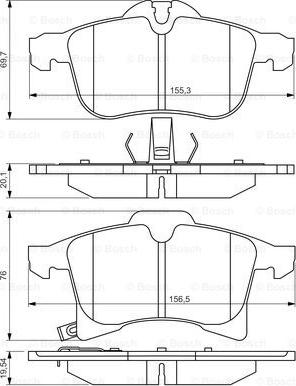 BOSCH 0 986 494 513 - Гальмівні колодки, дискові гальма autozip.com.ua