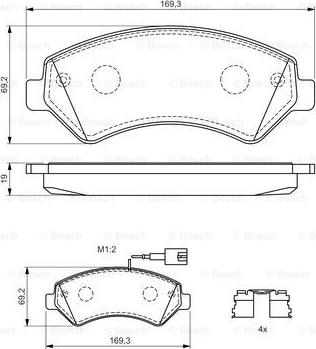 BOSCH 0 986 494 589 - Гальмівні колодки, дискові гальма autozip.com.ua