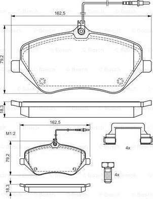 BOSCH 0 986 494 585 - Гальмівні колодки, дискові гальма autozip.com.ua