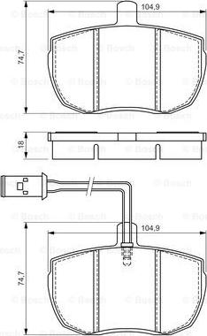 BOSCH 0 986 494 535 - Гальмівні колодки, дискові гальма autozip.com.ua