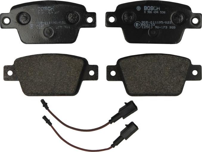 BOSCH 0 986 494 536 - Гальмівні колодки, дискові гальма autozip.com.ua