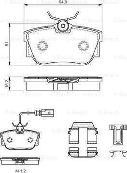 BOSCH 0 986 494 529 - Гальмівні колодки, дискові гальма autozip.com.ua