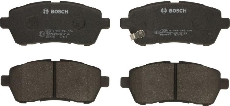 BOSCH 0 986 494 574 - Гальмівні колодки, дискові гальма autozip.com.ua