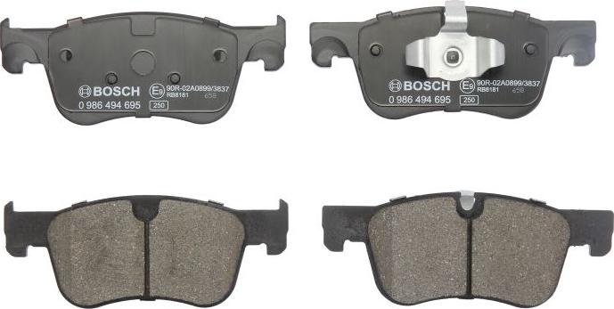BOSCH 0 986 494 695 - Гальмівні колодки, дискові гальма autozip.com.ua