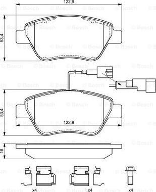 BOSCH 0 986 494 698 - Гальмівні колодки, дискові гальма autozip.com.ua