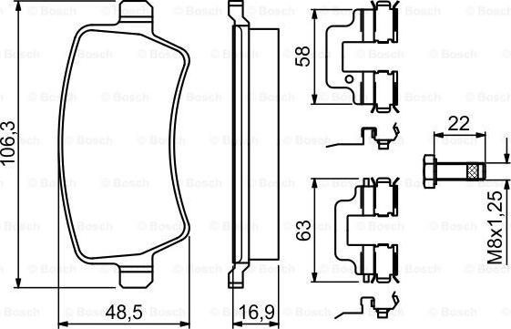 BOSCH 0 986 494 641 - Гальмівні колодки, дискові гальма autozip.com.ua