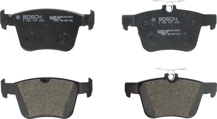 BOSCH 0 986 494 659 - Гальмівні колодки, дискові гальма autozip.com.ua