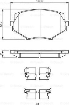 BOSCH 0 986 494 655 - Гальмівні колодки, дискові гальма autozip.com.ua