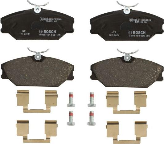BOSCH 0 986 494 656 - Гальмівні колодки, дискові гальма autozip.com.ua