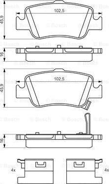 BOSCH 0 986 494 651 - Гальмівні колодки, дискові гальма autozip.com.ua