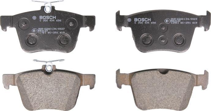 BOSCH 0 986 494 658 - Гальмівні колодки, дискові гальма autozip.com.ua