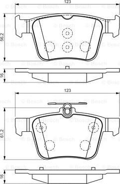 BOSCH 0 986 494 658 - Колодка торм. диск. VW GOLF VII 2.0 2013-.AUDI A3 2012- задн. пр-во Bosch autozip.com.ua