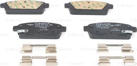 BOSCH 0 986 494 666 - Гальмівні колодки, дискові гальма autozip.com.ua