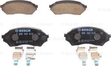 BOSCH 0 986 494 616 - Гальмівні колодки, дискові гальма autozip.com.ua