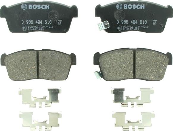 BOSCH 0 986 494 618 - Гальмівні колодки, дискові гальма autozip.com.ua