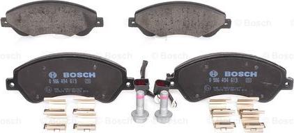 BOSCH 0 986 494 613 - Гальмівні колодки, дискові гальма autozip.com.ua