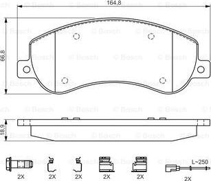 BOSCH 0 986 494 624 - Гальмівні колодки, дискові гальма autozip.com.ua