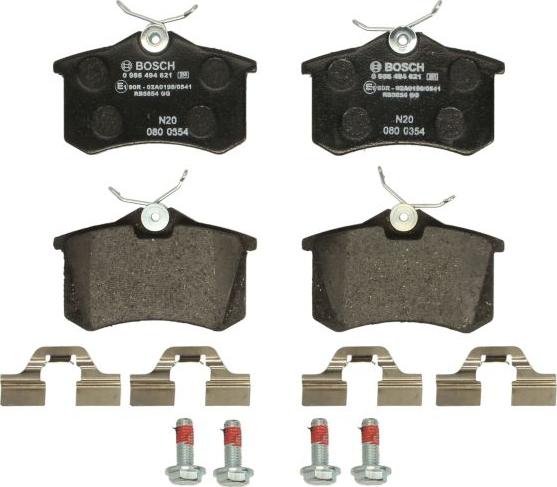 BOSCH 0 986 494 621 - Гальмівні колодки, дискові гальма autozip.com.ua