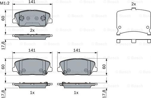 BOSCH 0 986 494 671 - Гальмівні колодки, дискові гальма autozip.com.ua