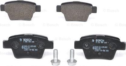 BOSCH 0 986 494 099 - Гальмівні колодки, дискові гальма autozip.com.ua