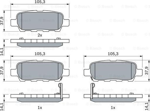 BOSCH 0 986 494 090 - Гальмівні колодки, дискові гальма autozip.com.ua