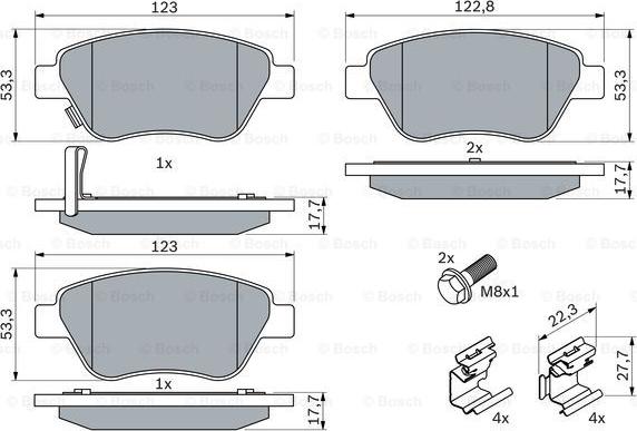 BOSCH 0 986 494 092 - Гальмівні колодки, дискові гальма autozip.com.ua