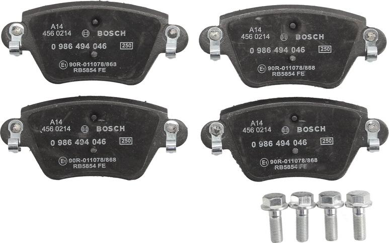 BOSCH 0 986 494 046 - Гальмівні колодки, дискові гальма autozip.com.ua