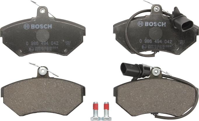 BOSCH 0 986 494 042 - Гальмівні колодки, дискові гальма autozip.com.ua