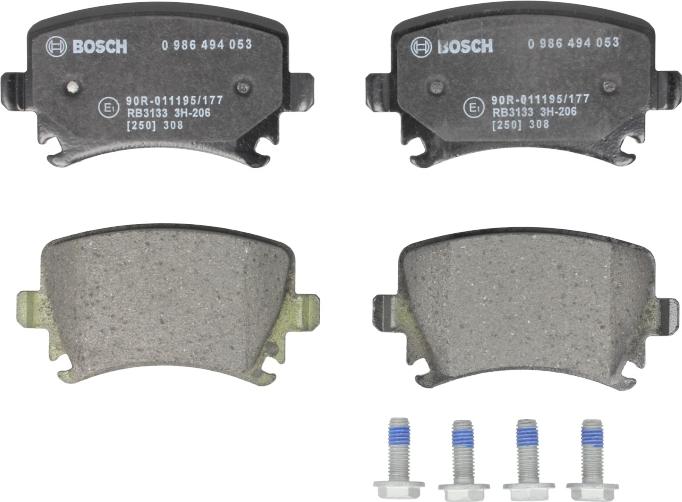 BOSCH 0 986 494 053 - Гальмівні колодки, дискові гальма autozip.com.ua