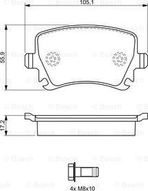 BOSCH 0 986 494 062 - Гальмівні колодки, дискові гальма autozip.com.ua