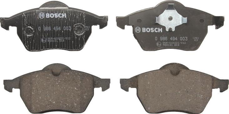 BOSCH 0 986 494 003 - Гальмівні колодки, дискові гальма autozip.com.ua