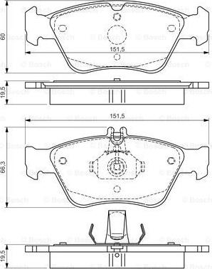 BOSCH 0 986 494 002 - Гальмівні колодки, дискові гальма autozip.com.ua