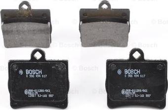 BOSCH 0 986 494 017 - Гальмівні колодки, дискові гальма autozip.com.ua