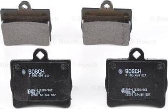 BOSCH 0 986 494 017 - Гальмівні колодки, дискові гальма autozip.com.ua