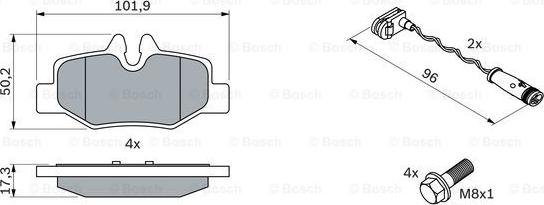 BOSCH 0 986 494 082 - Гальмівні колодки, дискові гальма autozip.com.ua