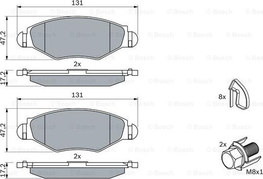 BOSCH 0 986 494 039 - Гальмівні колодки, дискові гальма autozip.com.ua