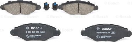 BOSCH 0 986 494 039 - Гальмівні колодки, дискові гальма autozip.com.ua
