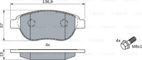 BOSCH 0 986 494 038 - Гальмівні колодки, дискові гальма autozip.com.ua