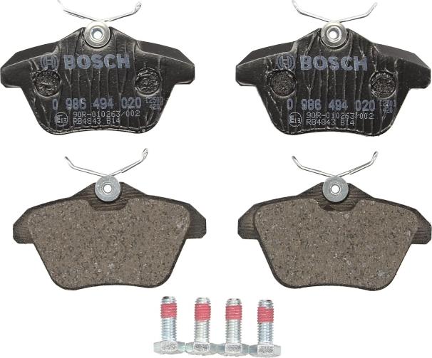 BOSCH 0 986 494 020 - Гальмівні колодки, дискові гальма autozip.com.ua