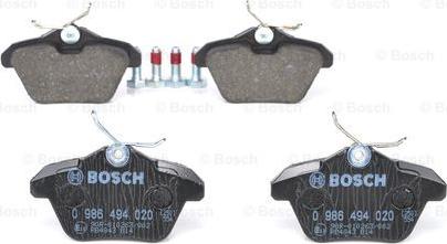 BOSCH 0 986 494 020 - Гальмівні колодки, дискові гальма autozip.com.ua