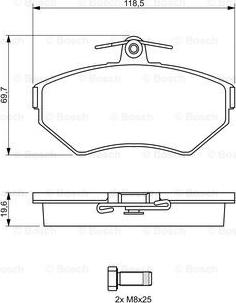 BOSCH 0 986 494 021 - Гальмівні колодки, дискові гальма autozip.com.ua