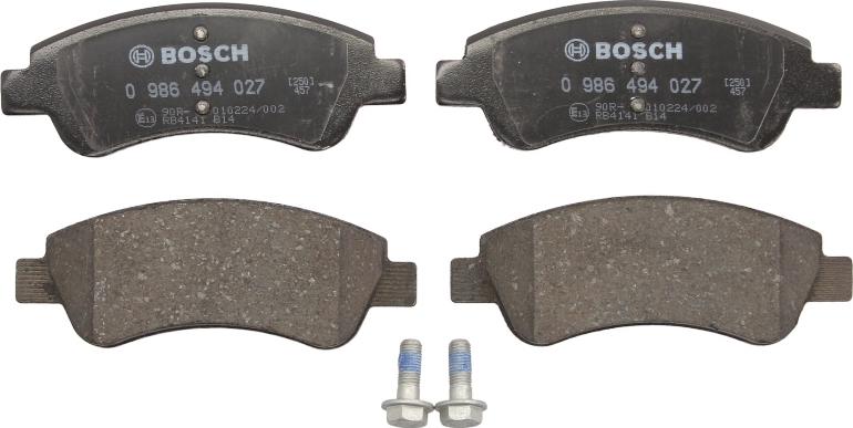 BOSCH 0 986 494 027 - Гальмівні колодки, дискові гальма autozip.com.ua