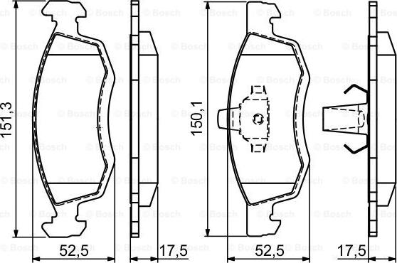 BOSCH 0 986 494 197 - Гальмівні колодки, дискові гальма autozip.com.ua