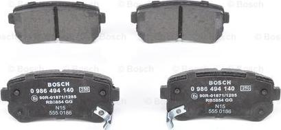 BOSCH 0 986 494 140 - Гальмівні колодки, дискові гальма autozip.com.ua